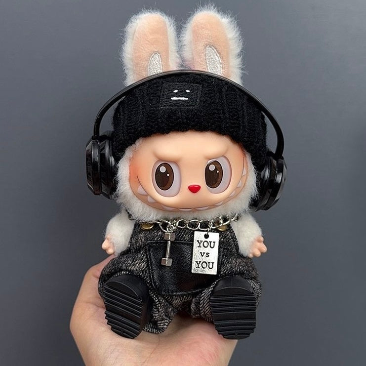 72. Plush Doll Replacing Clothes Fashion Overall Set - For Labubu Outfit - For Around 17cm Doll(No Dolls)