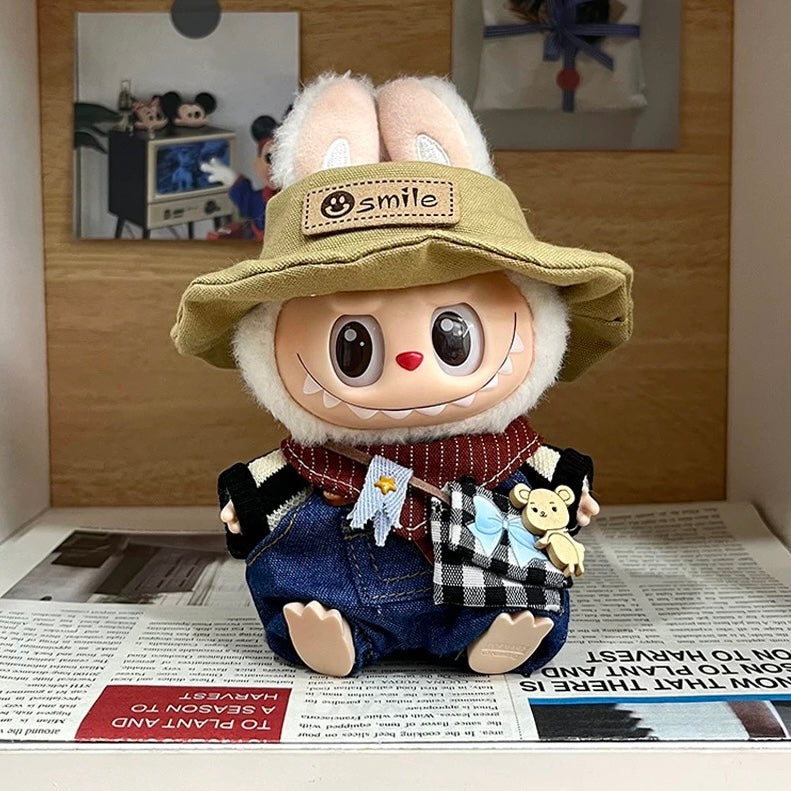 89. Plush Doll Replacing Clothes Cowboy Set - For Labubu Outfit - For Around 17cm Doll(No Dolls)