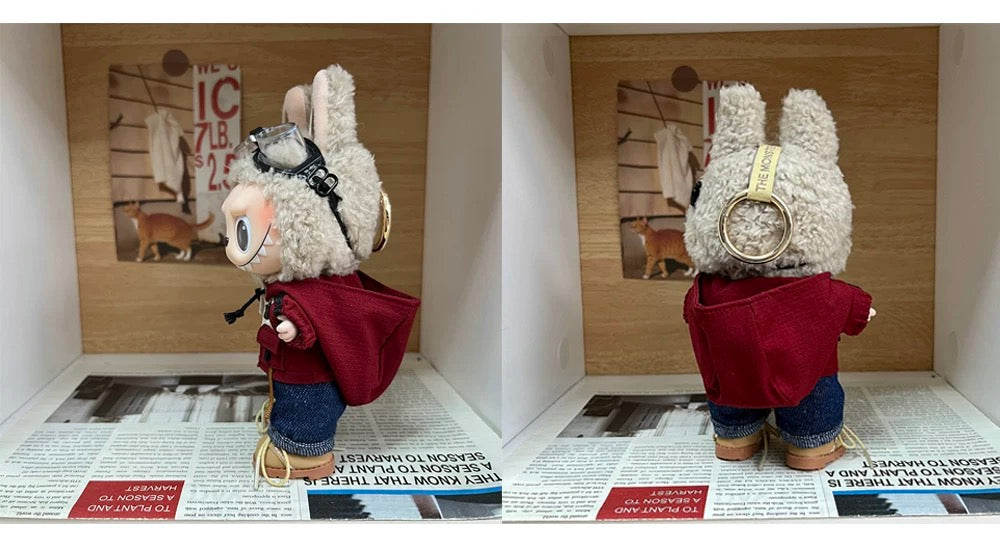 85. Plush Doll Replacing Clothes Camping Set - For Labubu Outfit - For Around 17cm Doll(No Dolls)