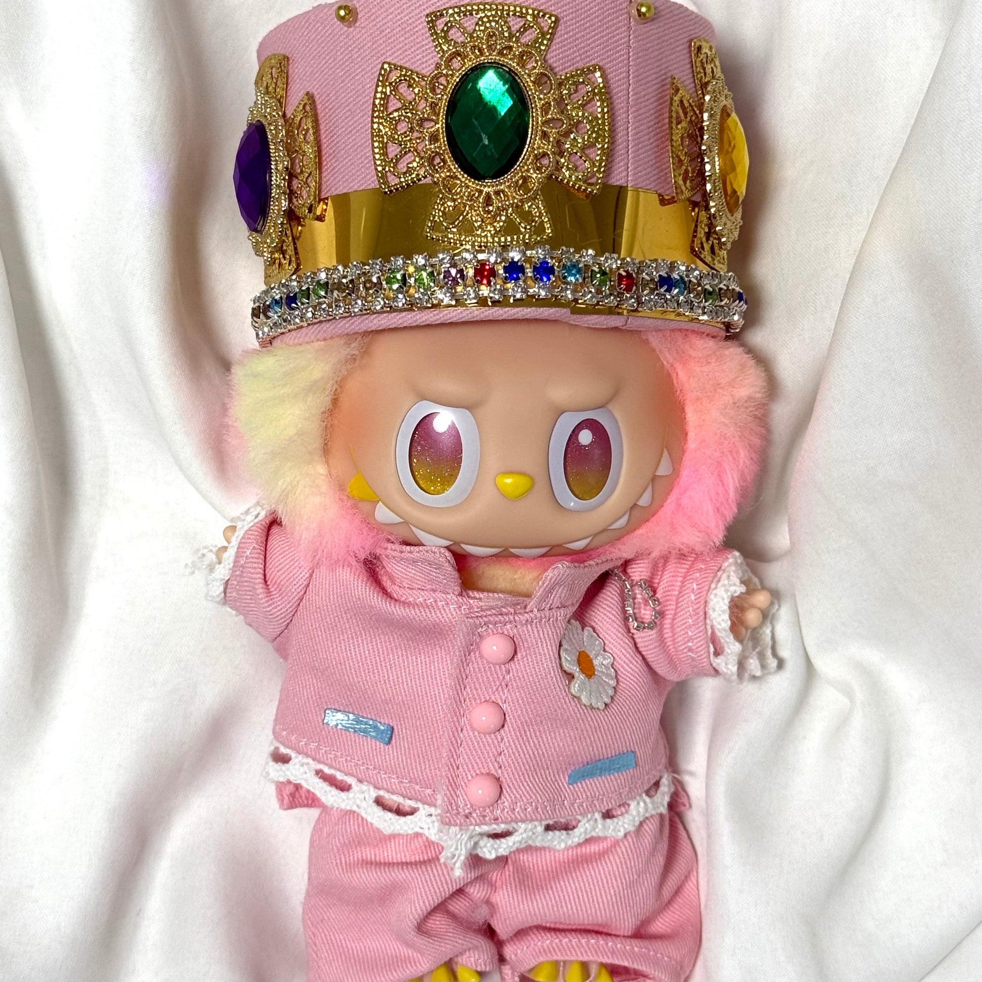 30. Plush Doll Replacing Clothes Pink Set - For Labubu Outfit - For Around 17cm Doll(No Dolls)