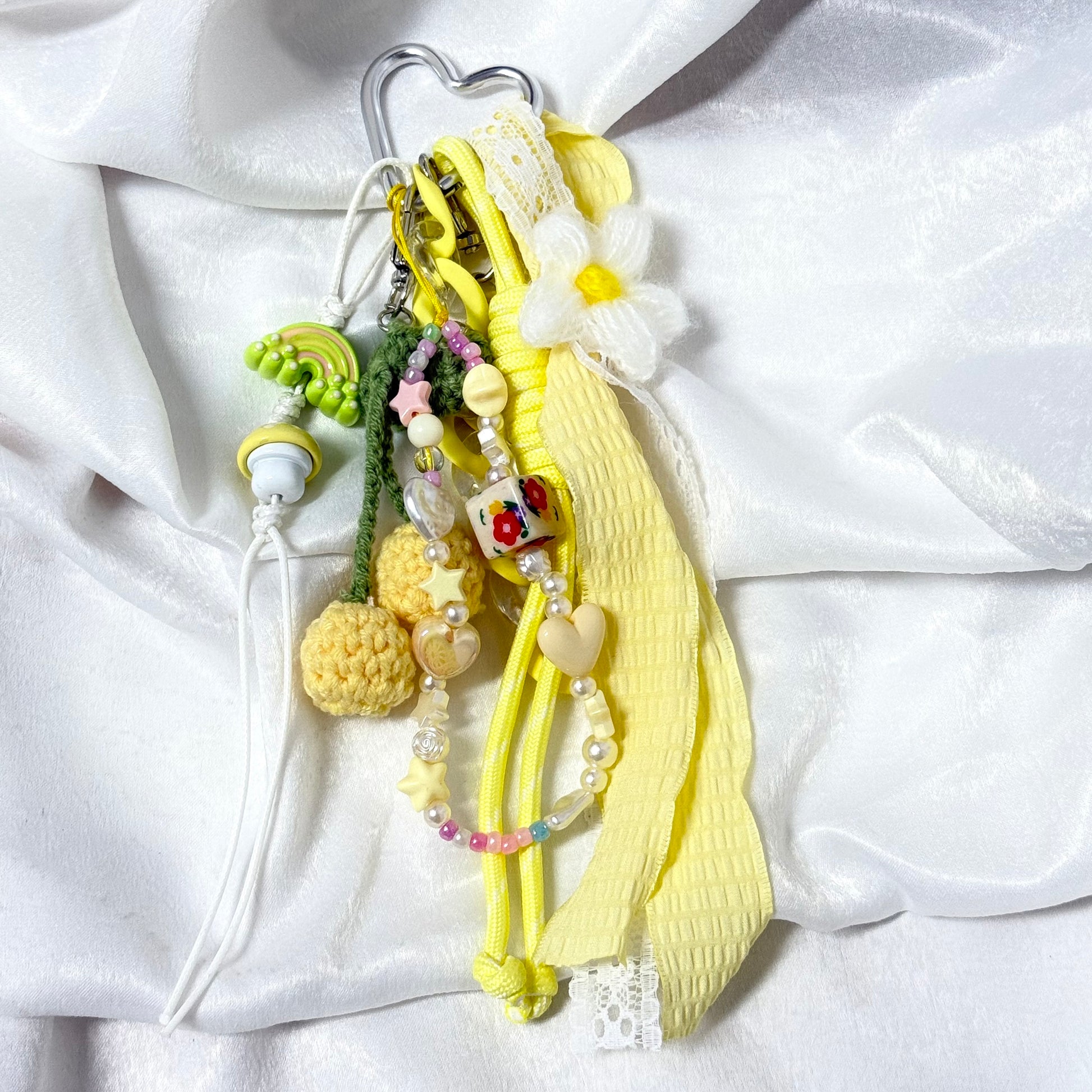 41. DIY Special Design Woven Cherry Pendant Keychain Gift - For Bags - For Dolls - For Car Accessories (No Doll)