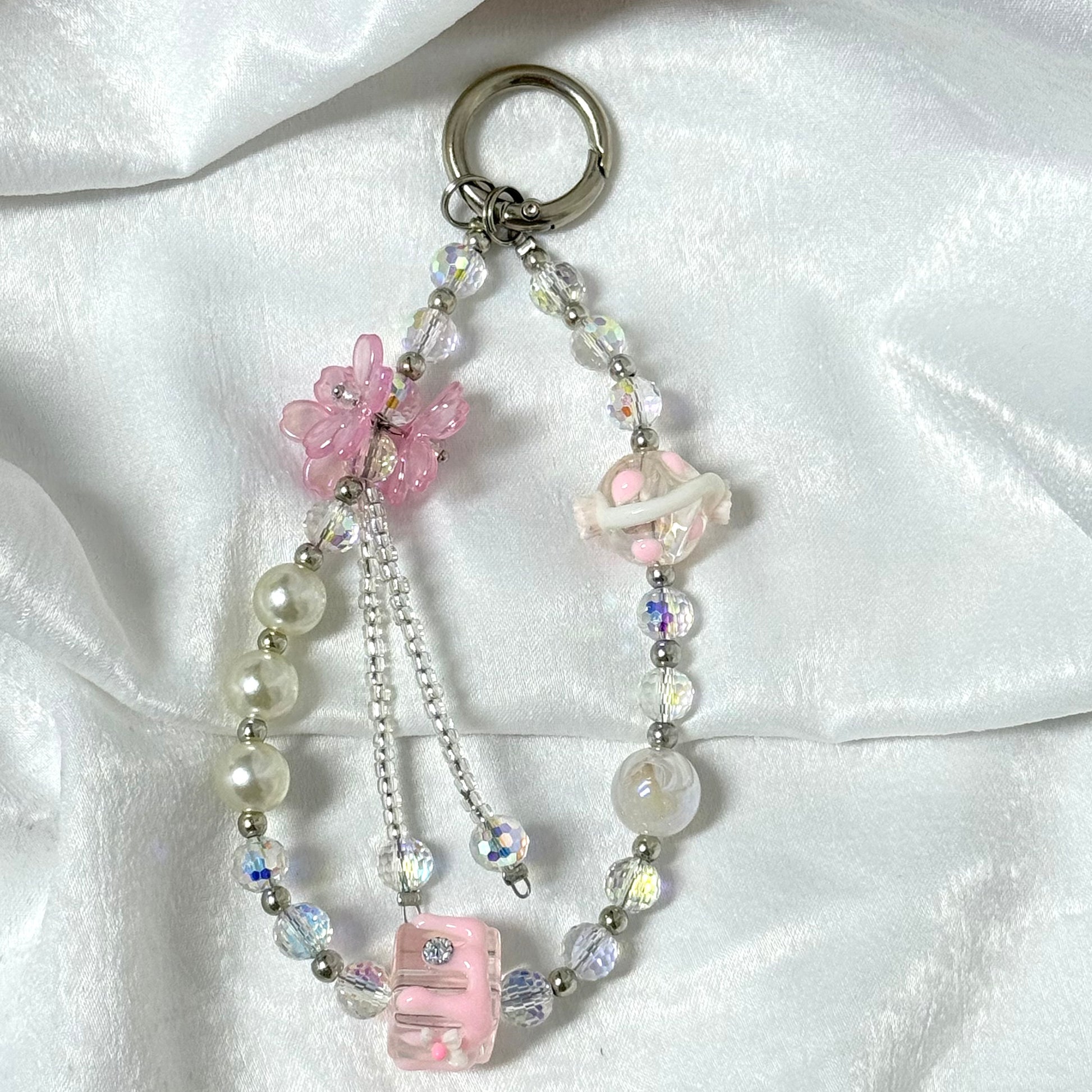 34. DIY Special Design Pink Flower Pendant keychain Gift - For Bags - For Dolls - For Car Accessories (No Doll)