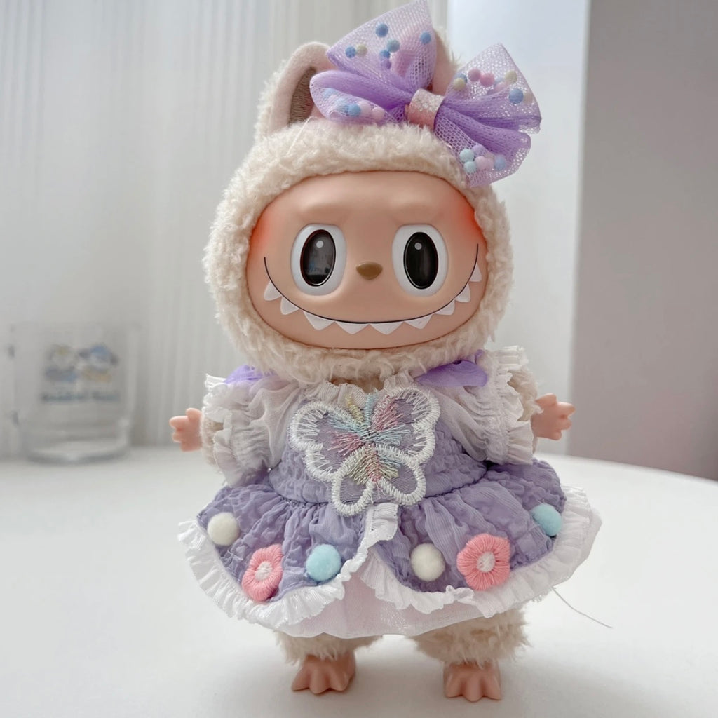 28. Plush Doll Replacing Clothes Skirt Set - For Labubu Outfit - For Around 17cm Doll(No Dolls)