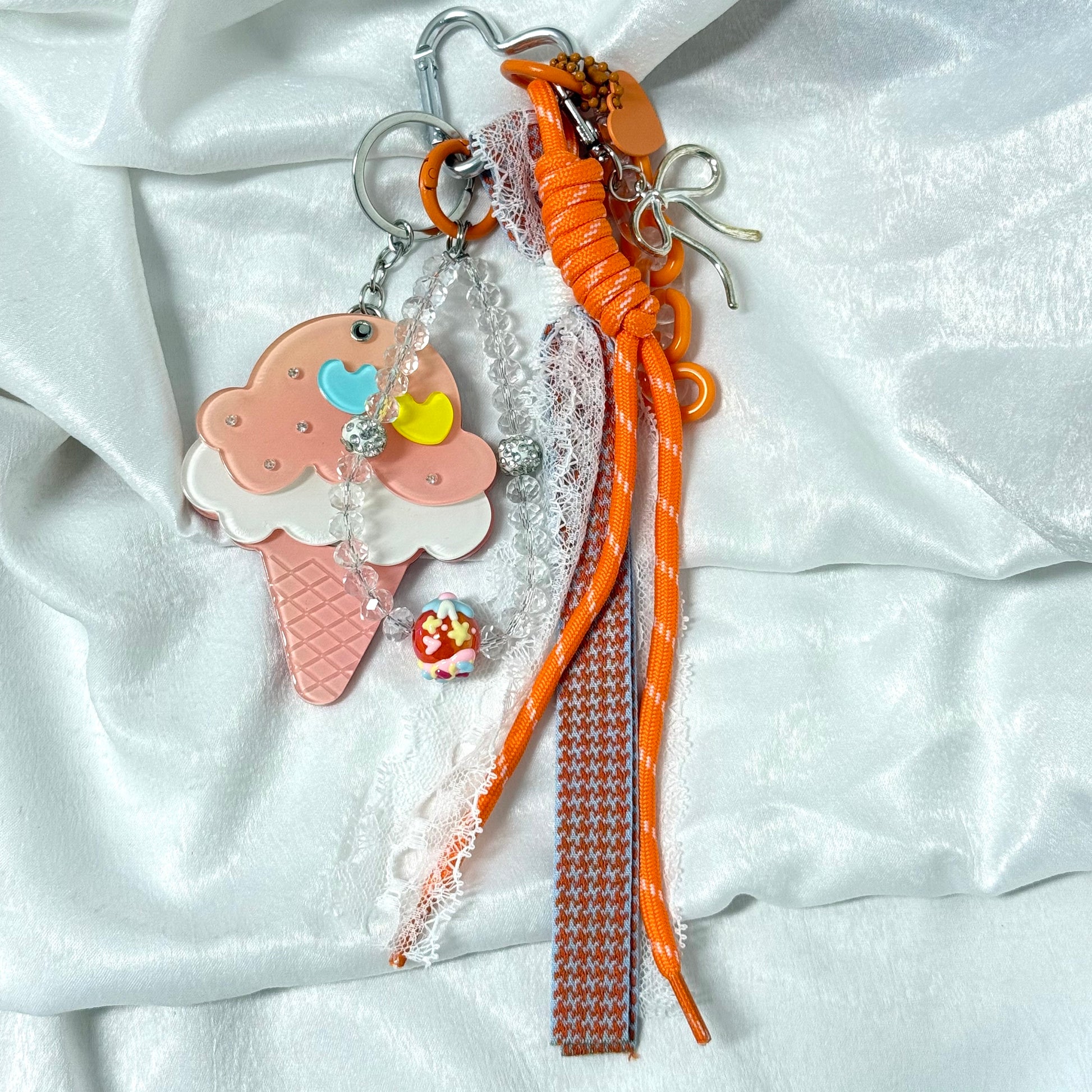 43. DIY Special Design Ice-cream Pendant Keychain Gift - For Bags - For Dolls - For Car Accessories (No Doll)