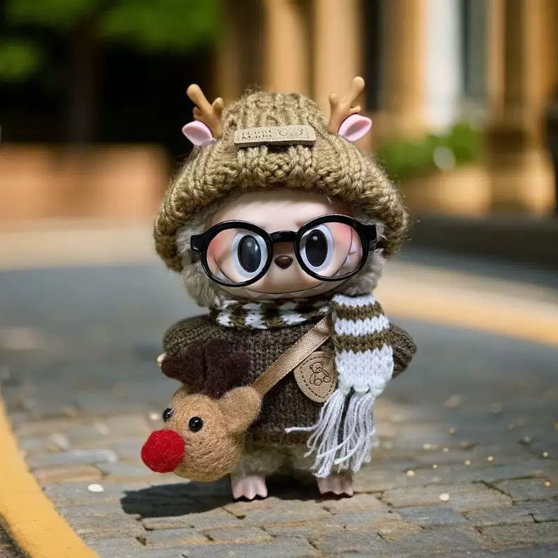 57. Plush Doll Replacing Clothes Elk Set - For Labubu Outfit - For Around 17cm Doll(No Dolls)