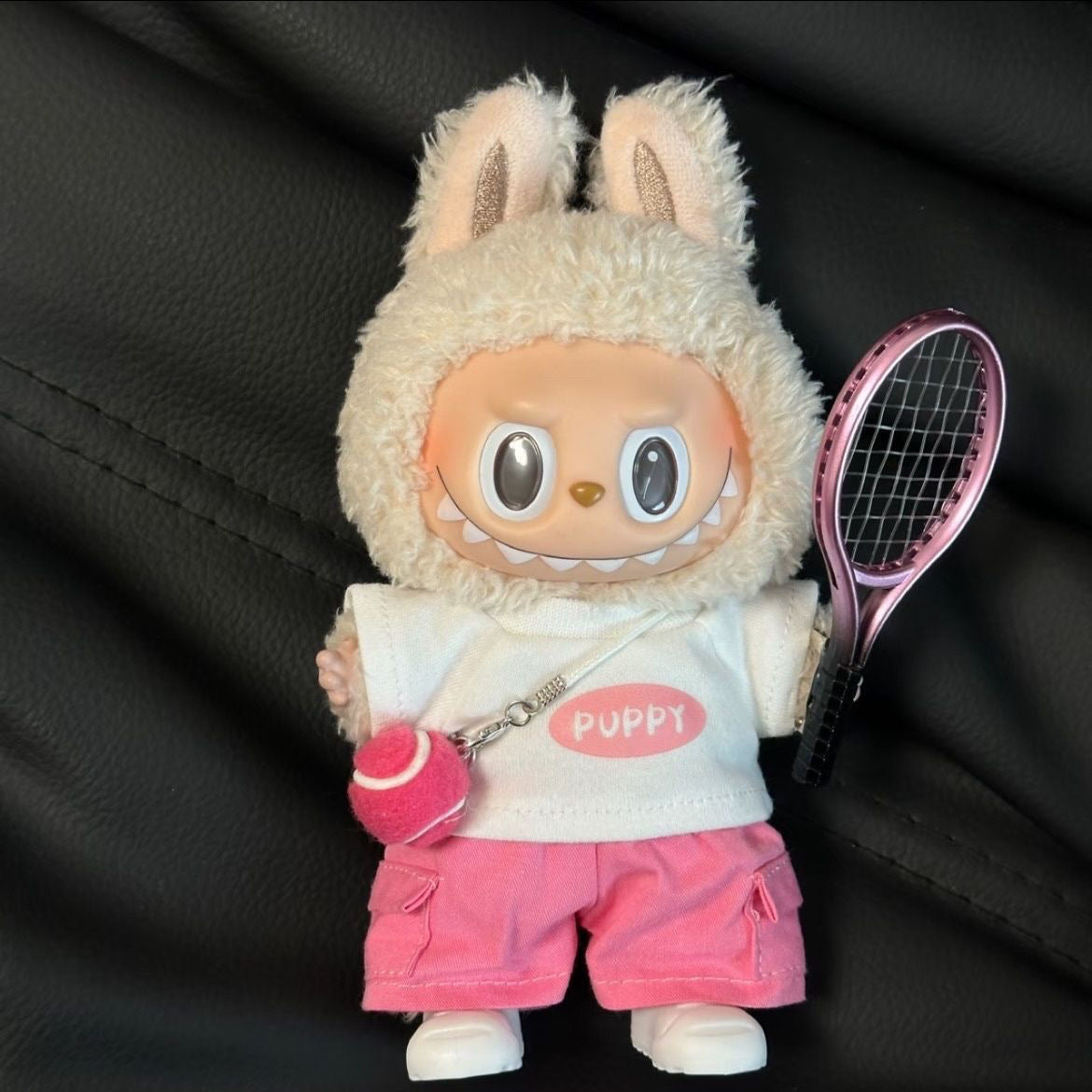 74. Plush Doll Replacing Clothes Tennis Set - For Labubu Outfit - For Around 17cm Doll(No Dolls)