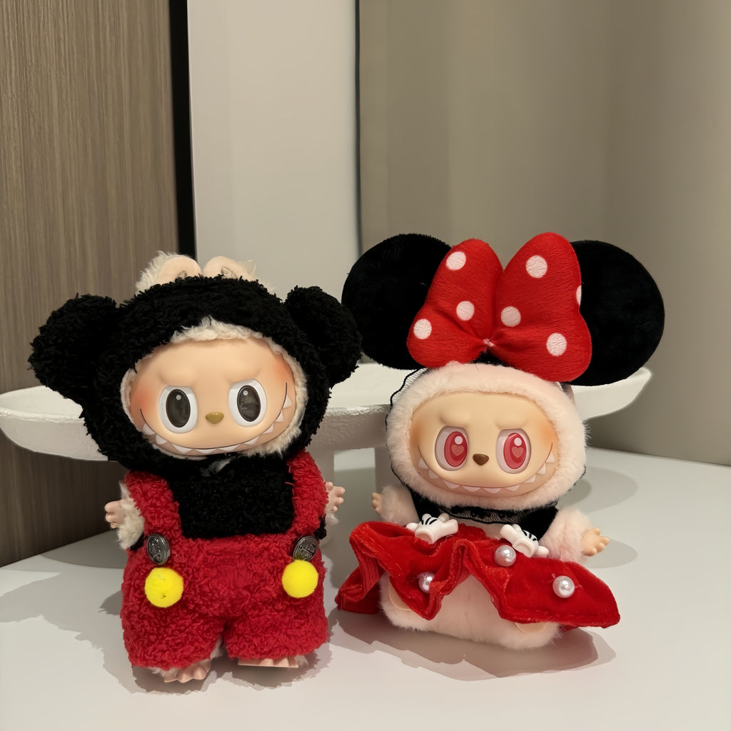 56. Plush Doll Replacing Clothes Couple Set - For Labubu Outfit - For Around 17cm Doll(No Dolls)