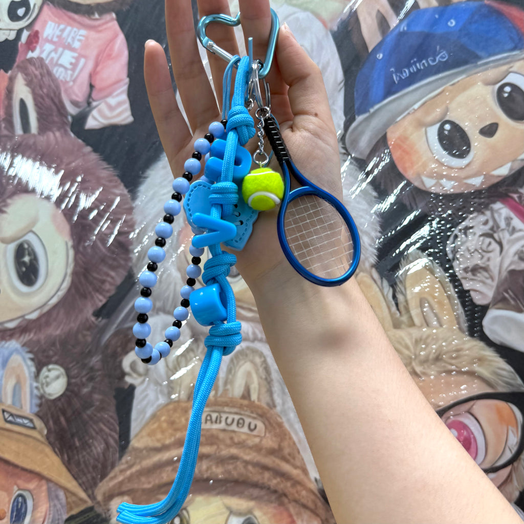 19. DIY Special Design Tennis Racket Pendant keychain Gift - For Bags - For Dolls - For Car Accessories (No Doll)