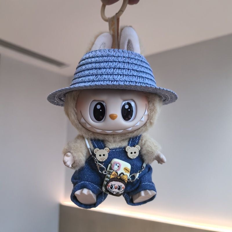 53. Plush Doll Replacing Clothes Overalls Set - For Labubu Outfit - For Around 17cm Doll(No Dolls)