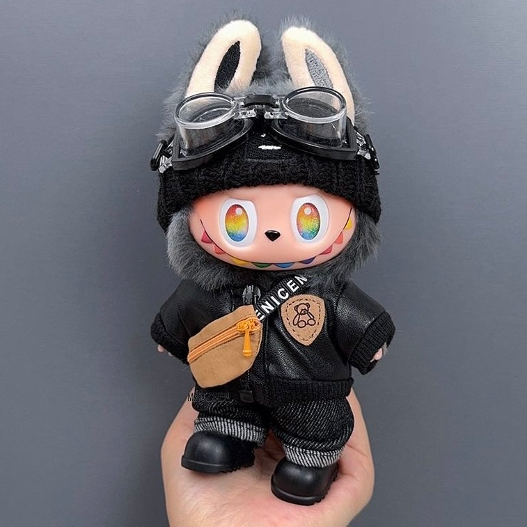 73. Plush Doll Replacing Clothes Fashion-jacket Set - For Labubu Outfit - For Around 17cm Doll(No Dolls)