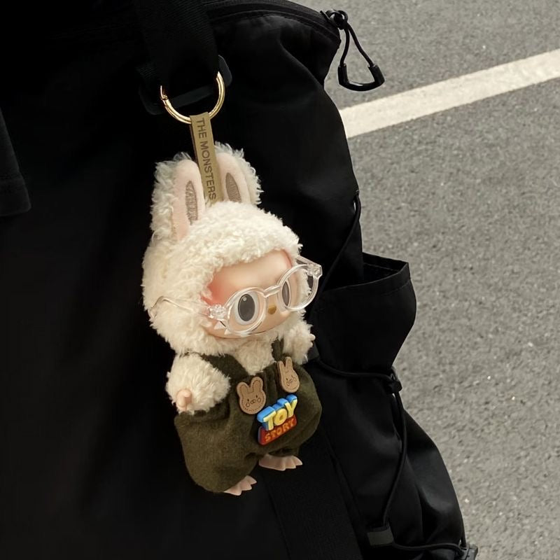 67. Plush Doll Replacing Clothes Casual-overall Set - For Labubu Outfit - For Around 17cm Doll(No Dolls)