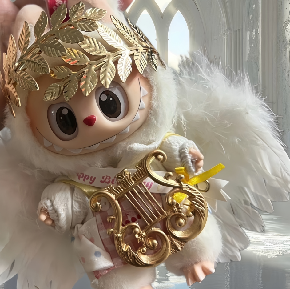 55. Plush Doll Replacing Clothes Angel Set - For Labubu Outfit - For Around 17cm Doll(No Dolls)