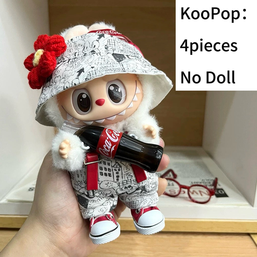 79. Plush Doll Replacing Clothes Graffiti Set - For Labubu Outfit - For Around 17cm Doll(No Dolls)