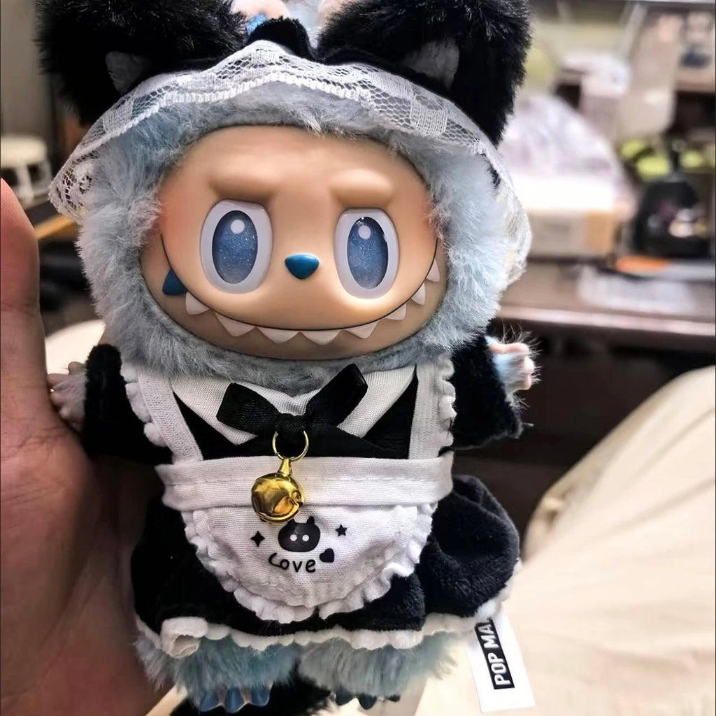 27. Plush Doll Replacing Clothes Plush Housemaid Set - For Labubu Outfit - For Around 17cm Doll(No Dolls)