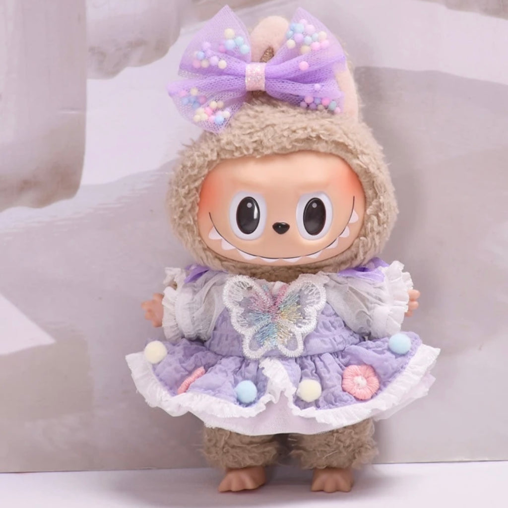 28. Plush Doll Replacing Clothes Skirt Set - For Labubu Outfit - For Around 17cm Doll(No Dolls)