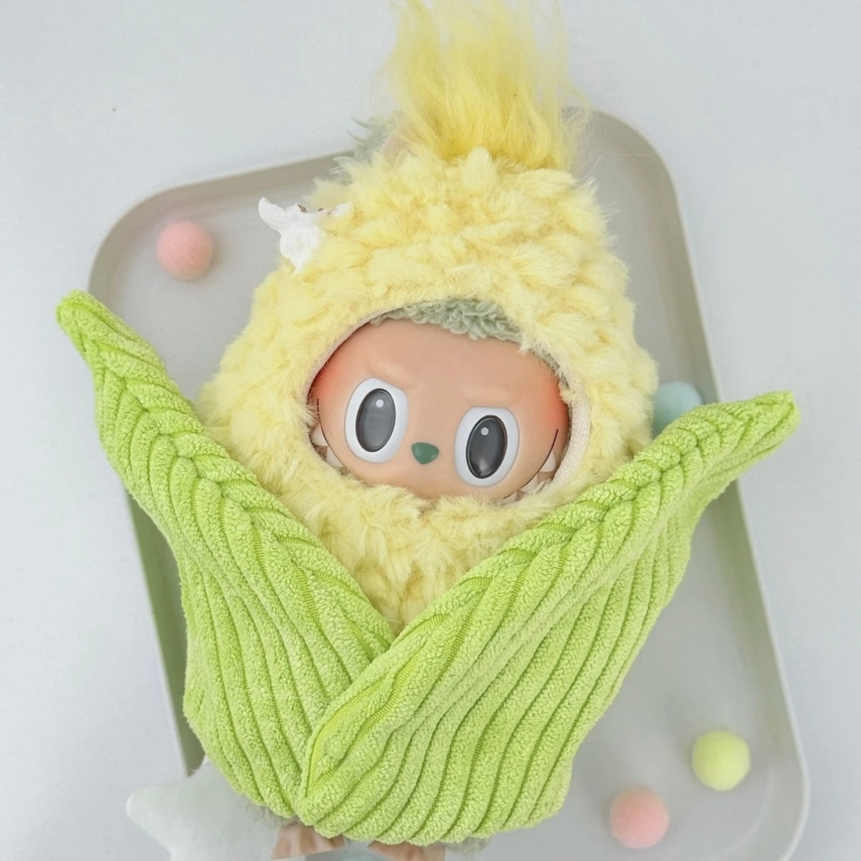 25. Plush Doll Replacing Clothes Set Corn - For Labubu Outfit - For Around 17cm Doll(No Dolls)