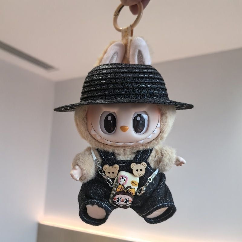 53. Plush Doll Replacing Clothes Overalls Set - For Labubu Outfit - For Around 17cm Doll(No Dolls)