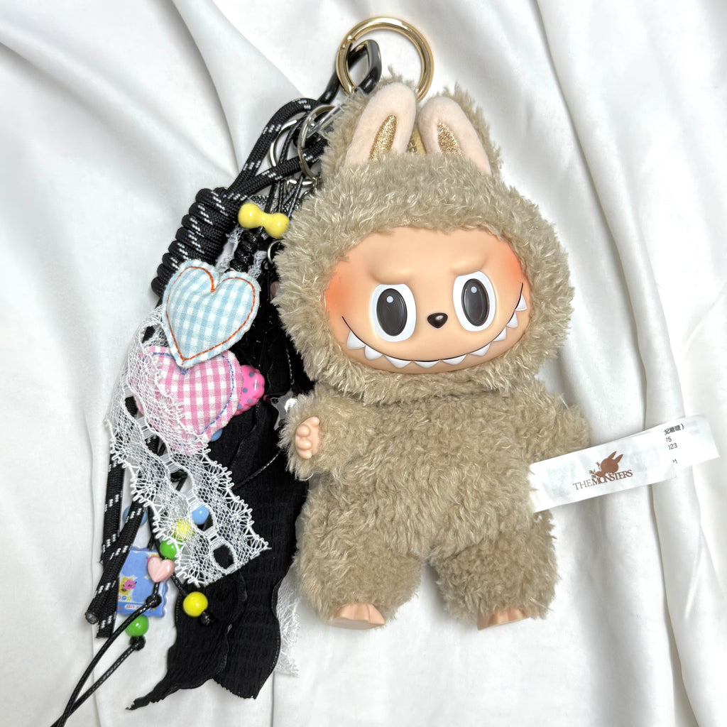 75. DIY Special Design Double-heart Pendant Keychain Gift - For Bags - For Dolls - For Car Accessories (No Doll)