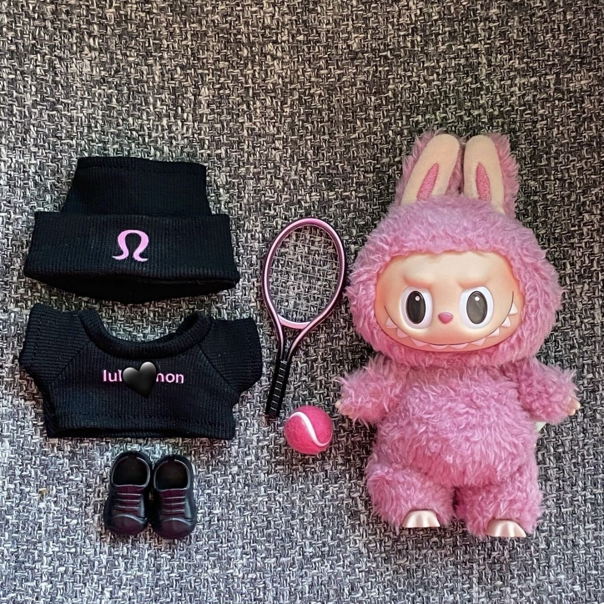 51. Plush Doll Replacing Clothes Sweat Suit Set - For Labubu Outfit - For Around 17cm Doll(No Dolls)