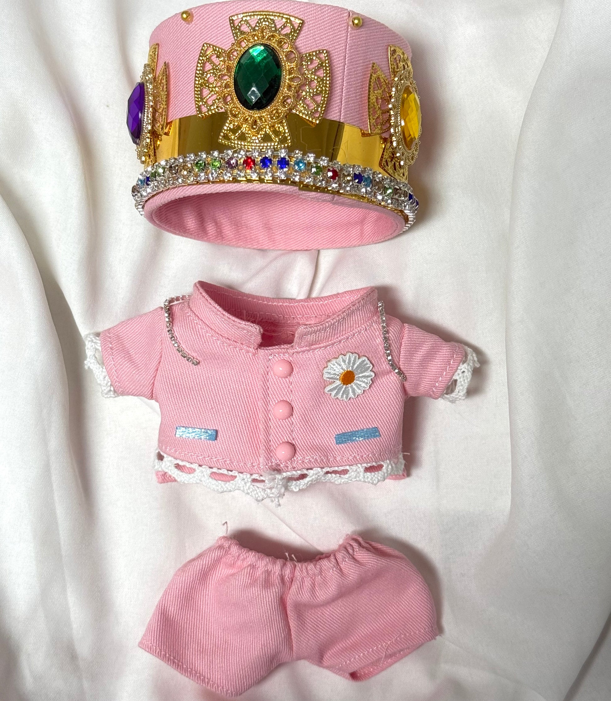 30. Plush Doll Replacing Clothes Pink Set - For Labubu Outfit - For Around 17cm Doll(No Dolls)