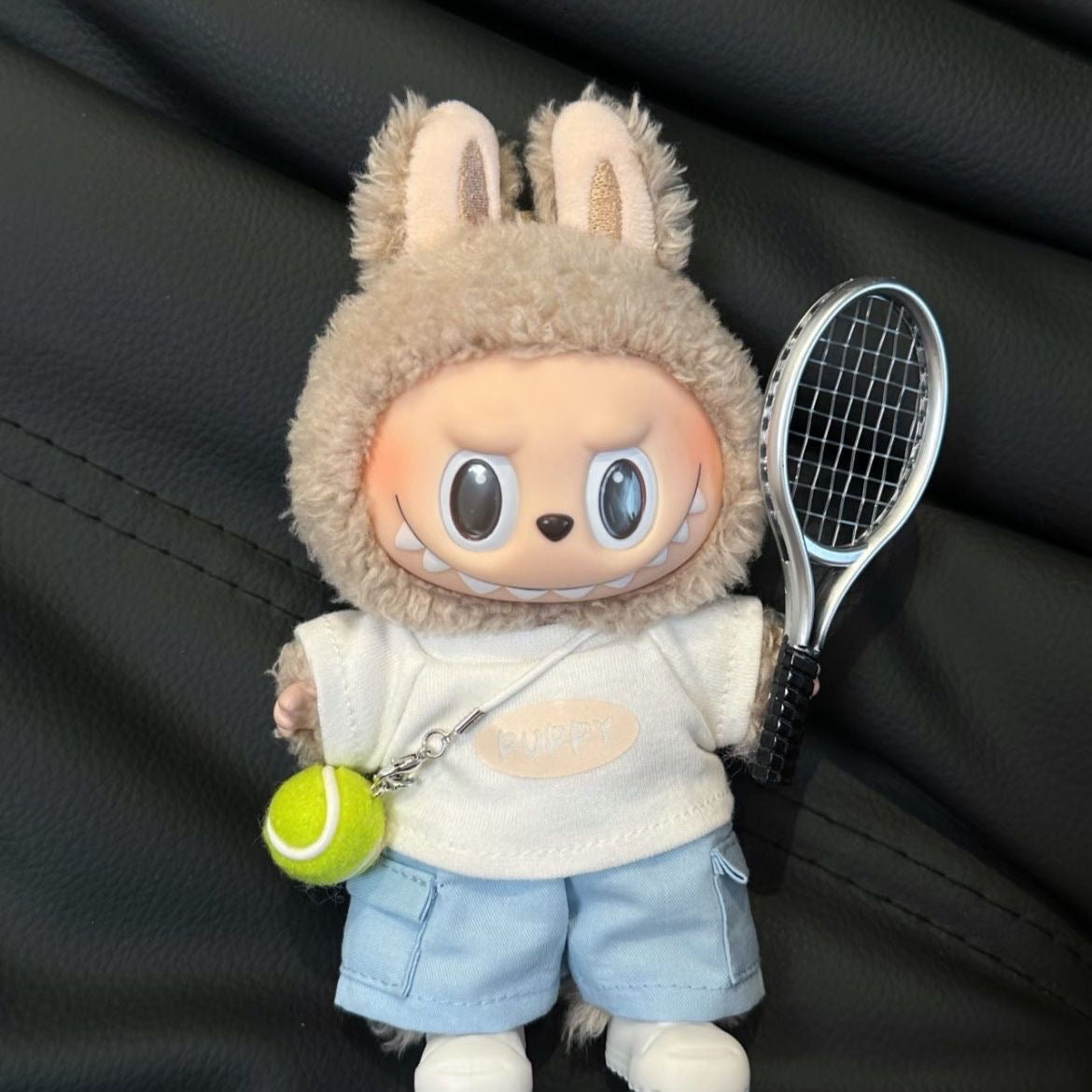 74. Plush Doll Replacing Clothes Tennis Set - For Labubu Outfit - For Around 17cm Doll(No Dolls)