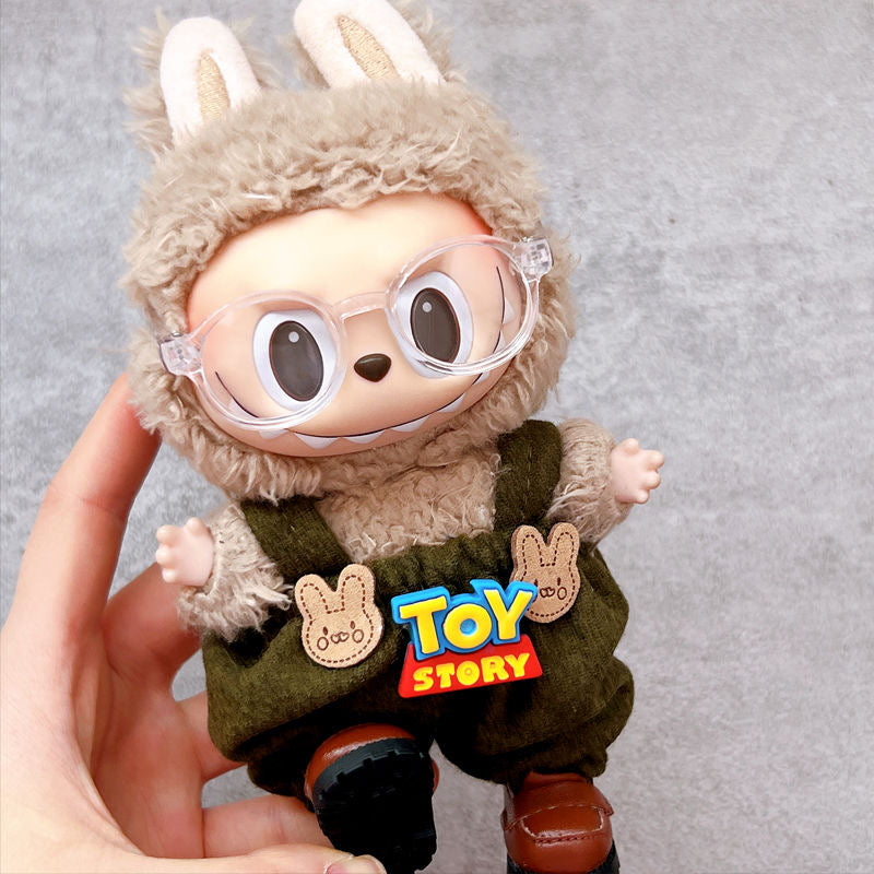 67. Plush Doll Replacing Clothes Casual-overall Set - For Labubu Outfit - For Around 17cm Doll(No Dolls)