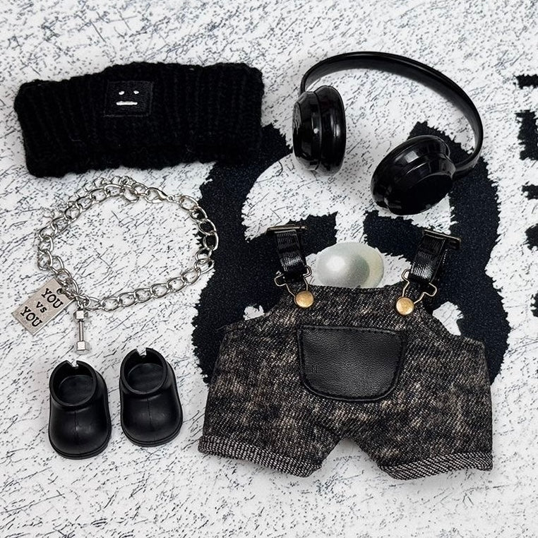 72. Plush Doll Replacing Clothes Fashion Overall Set - For Labubu Outfit - For Around 17cm Doll(No Dolls)