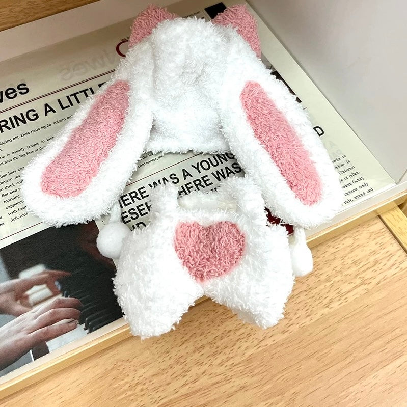 88. Plush Doll Replacing Clothes Cute-rabbit Set - For Labubu Outfit - For Around 17cm Doll(No Dolls)