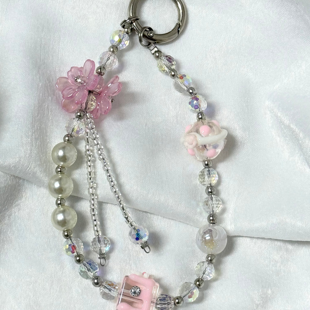 34. DIY Special Design Pink Flower Pendant keychain Gift - For Bags - For Dolls - For Car Accessories (No Doll)
