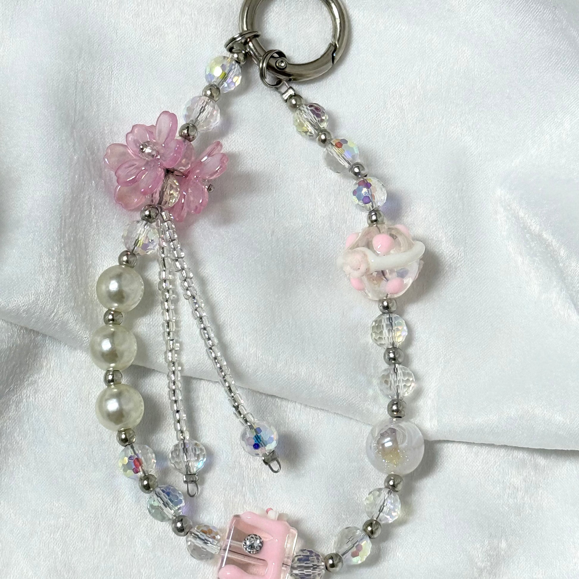 34. DIY Special Design Pink Flower Pendant keychain Gift - For Bags - For Dolls - For Car Accessories (No Doll)