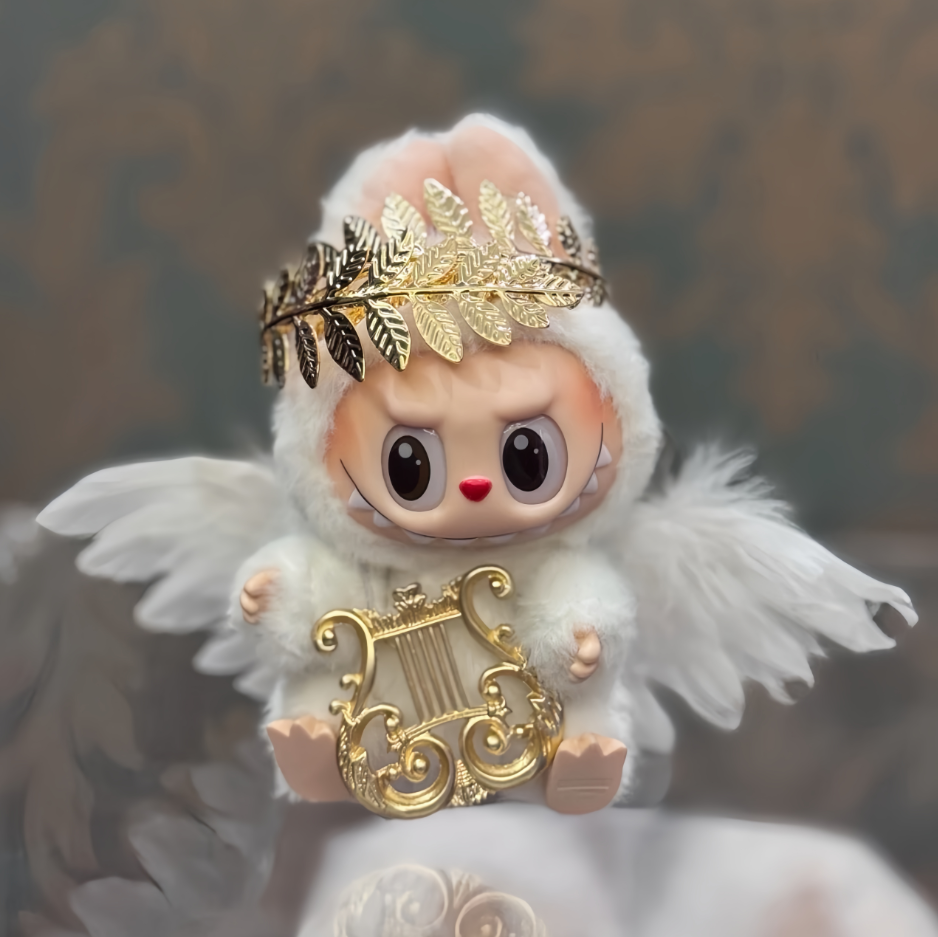 55. Plush Doll Replacing Clothes Angel Set - For Labubu Outfit - For Around 17cm Doll(No Dolls)
