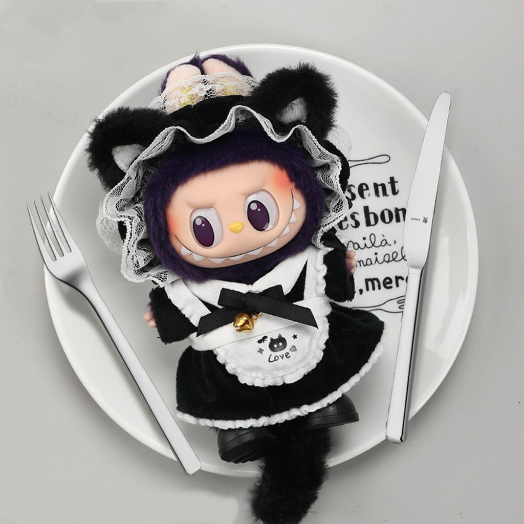 27. Plush Doll Replacing Clothes Plush Housemaid Set - For Labubu Outfit - For Around 17cm Doll(No Dolls)