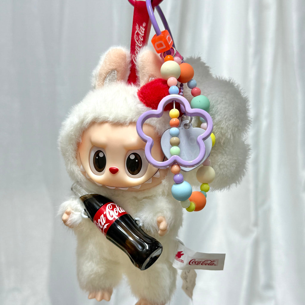 44. DIY Special Design White-flower Pendant Keychain Gift - For Bags - For Dolls - For Car Accessories (No Doll)