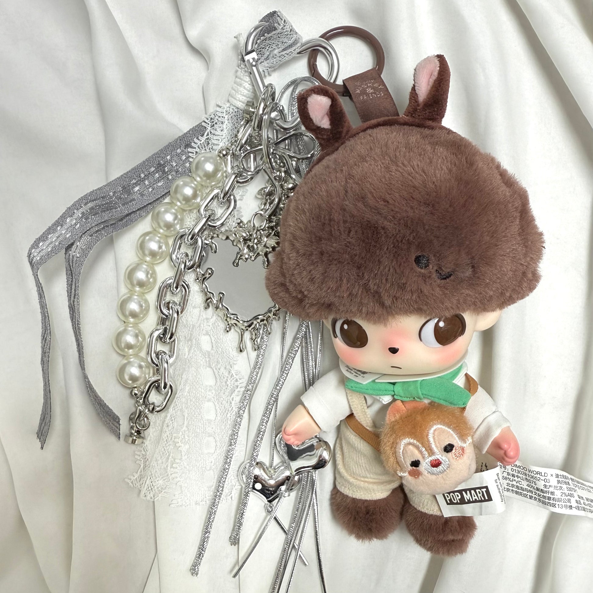 22. DIY Special Design Pearl Pendant keychain Gift - For Bags - For Dolls - For Car Accessories (No Doll)