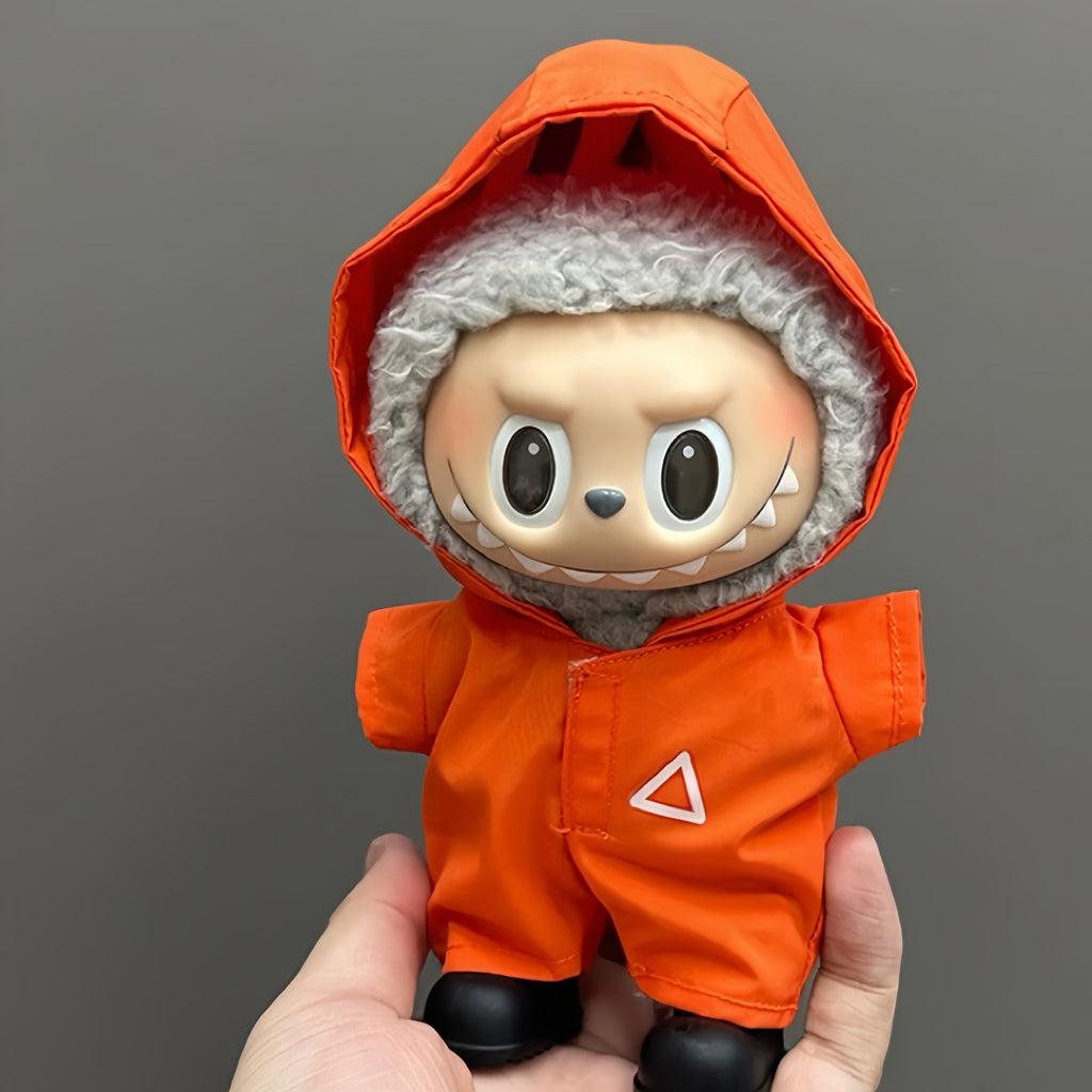 78. Plush Doll Replacing Clothes Jumpsuit Set - For Labubu Outfit - For Around 17cm Doll(No Dolls)