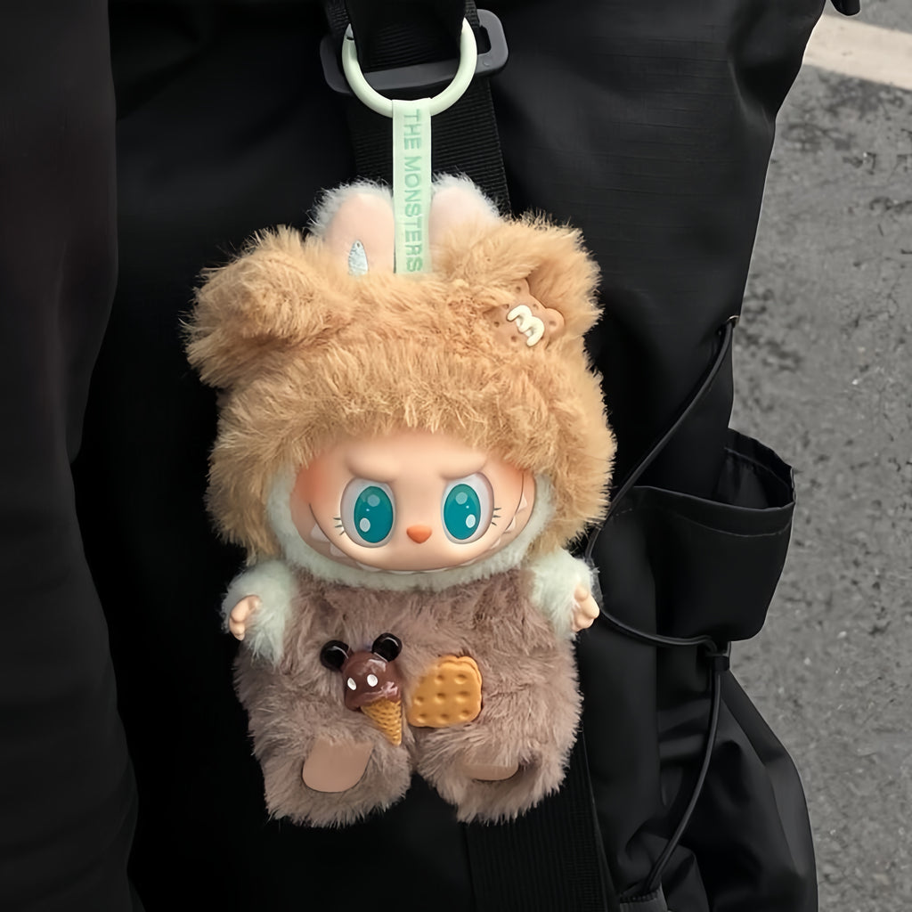 68. Plush Doll Replacing Clothes Cute-bear Set - For Labubu Outfit - For Around 17cm Doll(No Dolls)