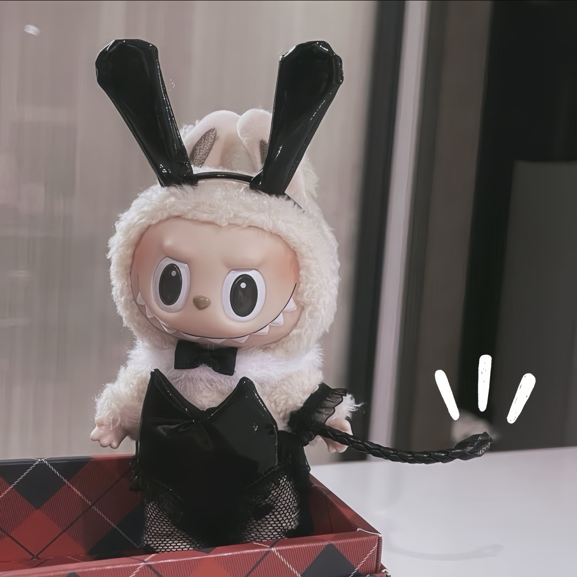 60. Plush Doll Replacing Clothes Sexy-rabbit Set - For Labubu Outfit - For Around 17cm Doll(No Dolls)