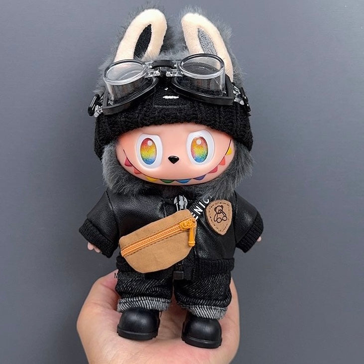 73. Plush Doll Replacing Clothes Fashion-jacket Set - For Labubu Outfit - For Around 17cm Doll(No Dolls)