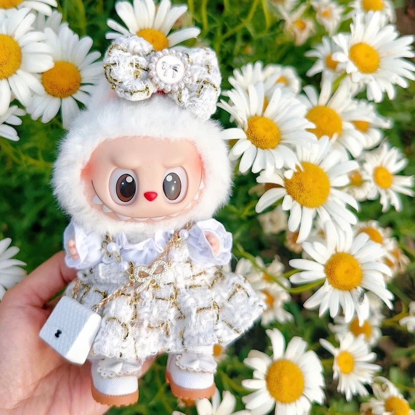 90. Plush Doll Replacing Clothes Chanel Set - For Labubu Outfit - For Around 17cm Doll(No Dolls)