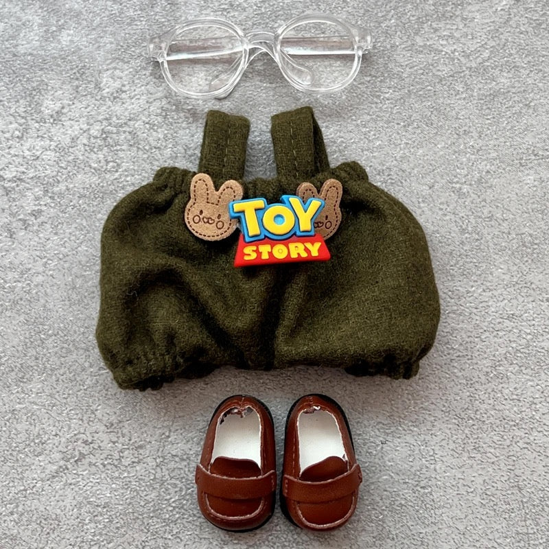 67. Plush Doll Replacing Clothes Casual-overall Set - For Labubu Outfit - For Around 17cm Doll(No Dolls)