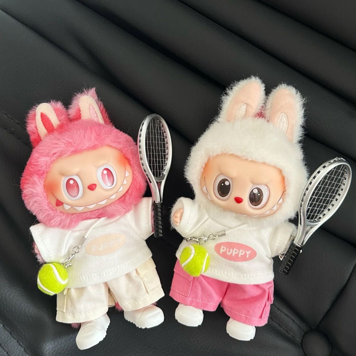 74. Plush Doll Replacing Clothes Tennis Set - For Labubu Outfit - For Around 17cm Doll(No Dolls)