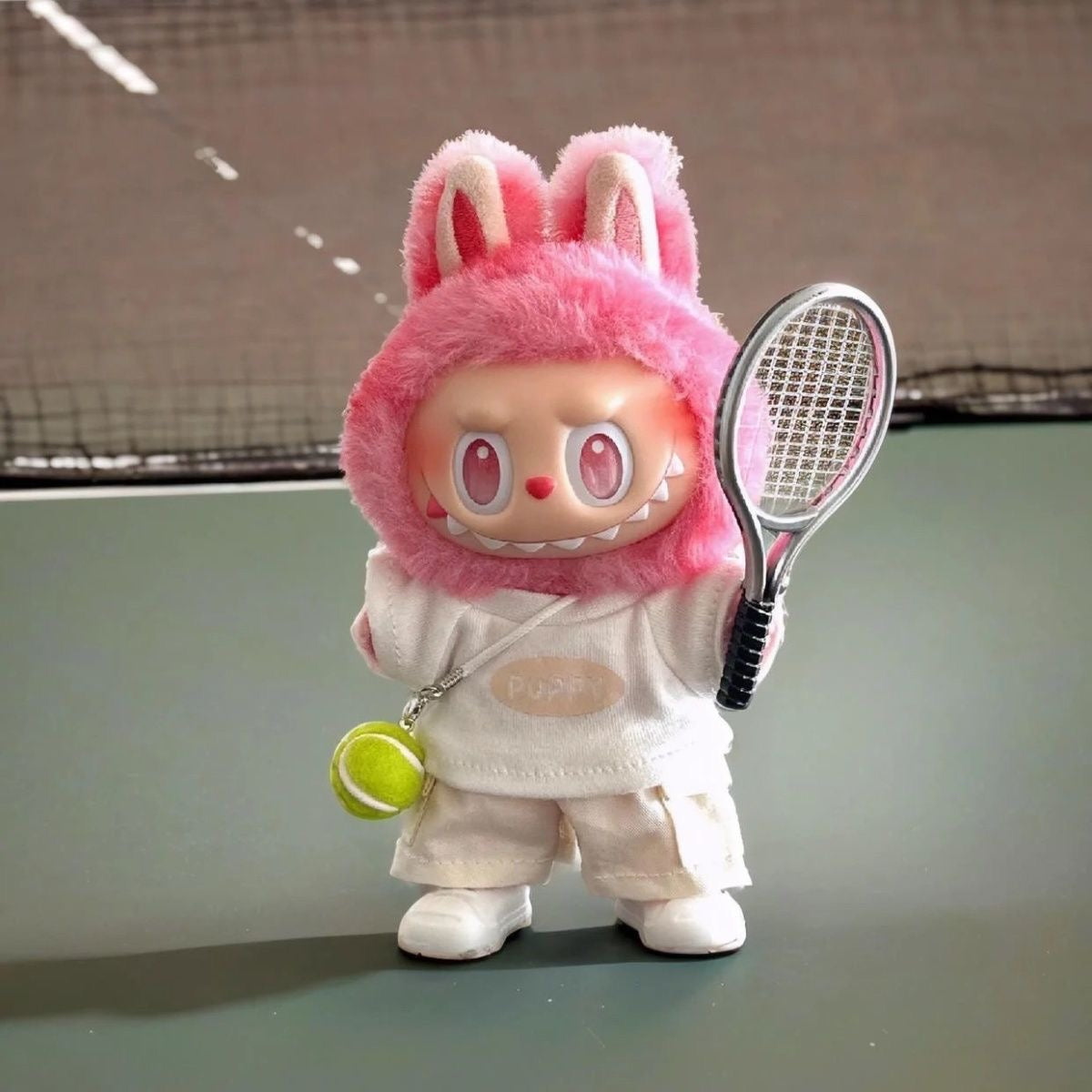 74. Plush Doll Replacing Clothes Tennis Set - For Labubu Outfit - For Around 17cm Doll(No Dolls)
