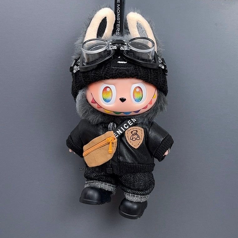 73. Plush Doll Replacing Clothes Fashion-jacket Set - For Labubu Outfit - For Around 17cm Doll(No Dolls)