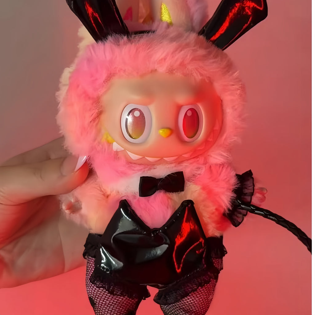 60. Plush Doll Replacing Clothes Sexy-rabbit Set - For Labubu Outfit - For Around 17cm Doll(No Dolls)