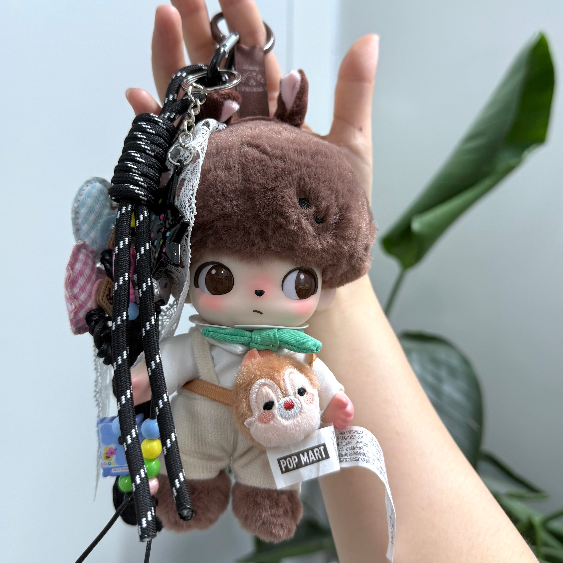 75. DIY Special Design Double-heart Pendant Keychain Gift - For Bags - For Dolls - For Car Accessories (No Doll)