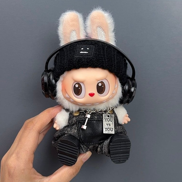 72. Plush Doll Replacing Clothes Fashion Overall Set - For Labubu Outfit - For Around 17cm Doll(No Dolls)