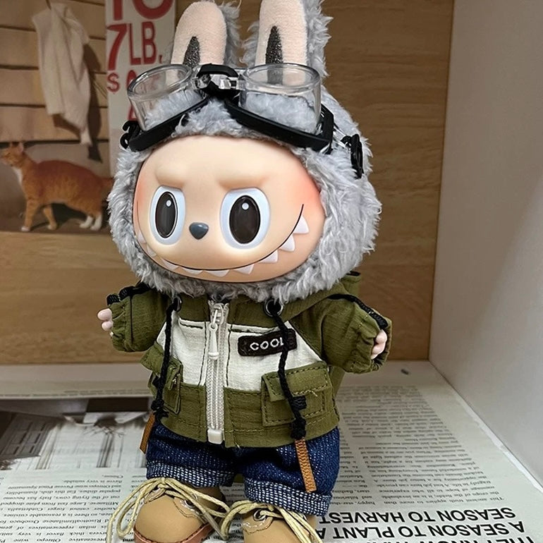 85. Plush Doll Replacing Clothes Camping Set - For Labubu Outfit - For Around 17cm Doll(No Dolls)