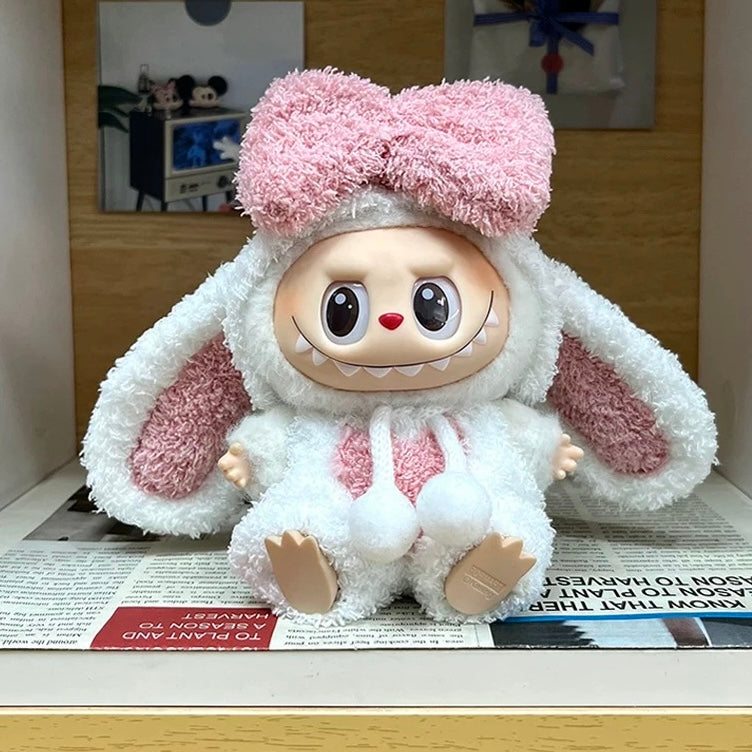 88. Plush Doll Replacing Clothes Cute-rabbit Set - For Labubu Outfit - For Around 17cm Doll(No Dolls)