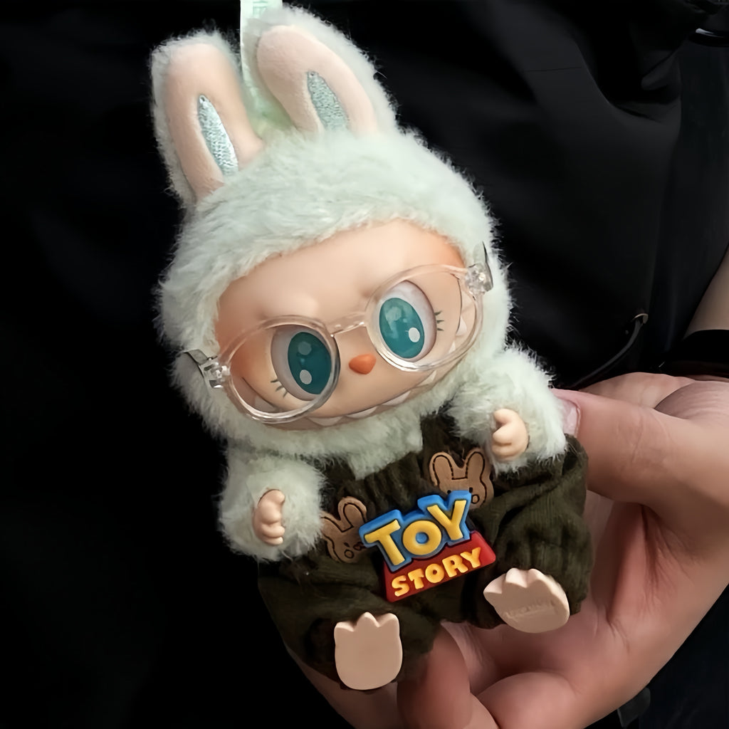 67. Plush Doll Replacing Clothes Casual-overall Set - For Labubu Outfit - For Around 17cm Doll(No Dolls)