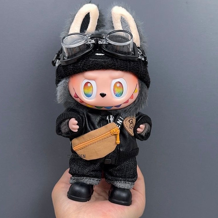 73. Plush Doll Replacing Clothes Fashion-jacket Set - For Labubu Outfit - For Around 17cm Doll(No Dolls)